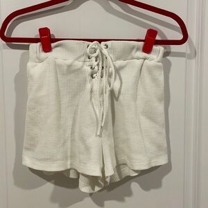 princess polly white lace up shorts